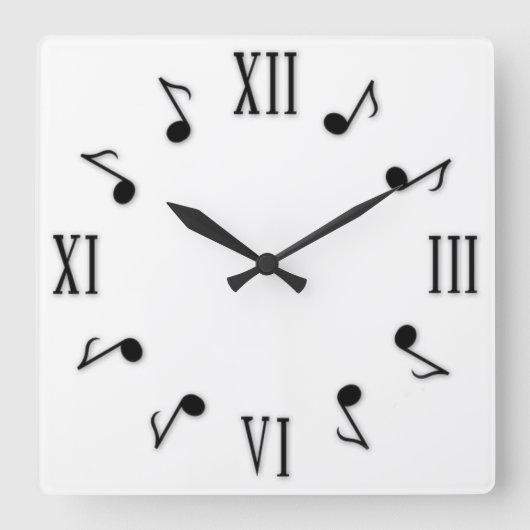 Horloge Carrée Notes musicales (Recto)