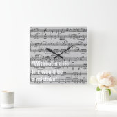 Horloge Carrée notes musicales et devis (Maison)