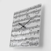 Horloge Carrée notes musicales et devis (Angle)