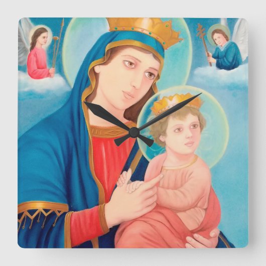 Horloge Carrée Notre-Dame de Perpétuel aide catholique (Recto)