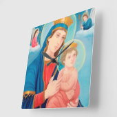 Horloge Carrée Notre-Dame de Perpétuel aide catholique (Angle)