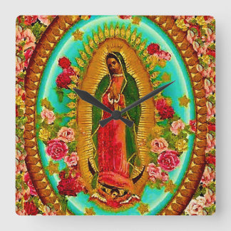 Horloge Carrée Notre Dame Guadalupe Mexicaine Sainte Vierge Marie
