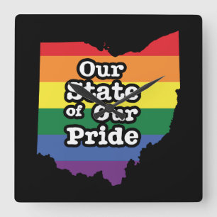 Horloge Carrée Notre État de notre fierté Ohio
