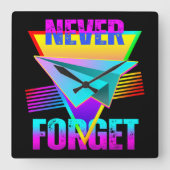 Horloge Carrée N'oubliez jamais Avion Papier (Recto)