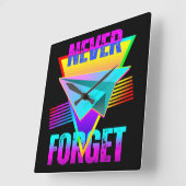 Horloge Carrée N'oubliez jamais Avion Papier (Angle)