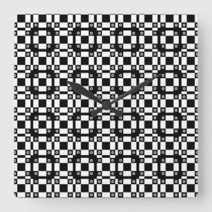 Horloge Carrée Noumétés Et Carré Noir Blanc