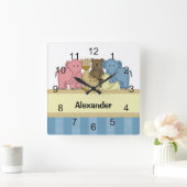 Horloge Carrée Nourriture pour bébés animaux (Maison)