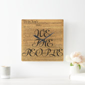 Horloge Carrée Nous Le Peuple Constitution Américaine (Maison)