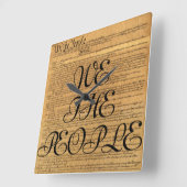 Horloge Carrée Nous Le Peuple Constitution Américaine (Angle)