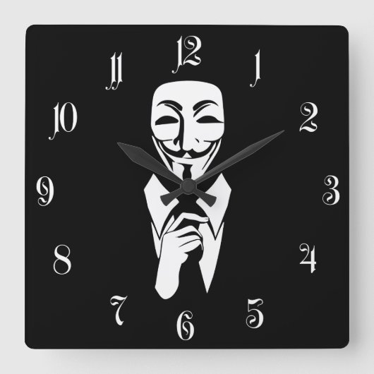 Horloge Carrée Nous sommes anonymes (Recto)