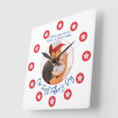 Horloge Carrée Nouveau papa moderne unique Keepsaké première Fête (Angle)