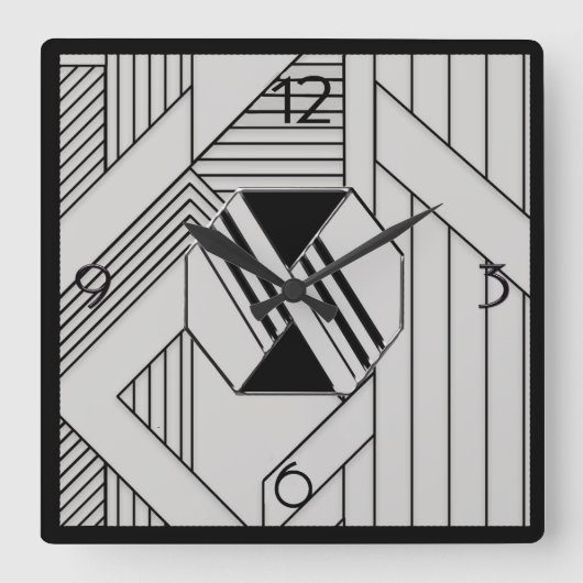 Horloge Carrée Nouveau style Art déco (Recto)