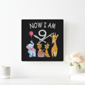 Horloge Carrée Now I le 9e anniversaire du Birthday (Maison)