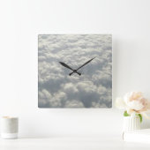 HORLOGE CARRÉE NUAGES DE FLUFFE BLANC (Maison)