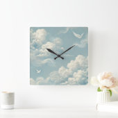 Horloge Carrée Nuages éthérés (Maison)