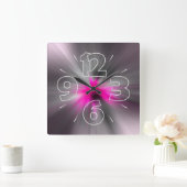 Horloge Carrée Nuances de pourpre (Maison)