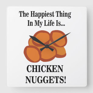 Horloge Carrée Nugget de poulet Fast Food Drôle Nugget de poulet