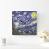 Horloge Carrée Nuit étoilée par Vincent van Gogh (Maison)