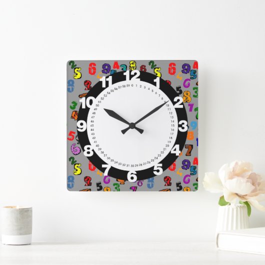 Horloge Carrée Number pattern (Maison)