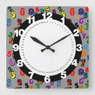 Horloge Carrée Number pattern