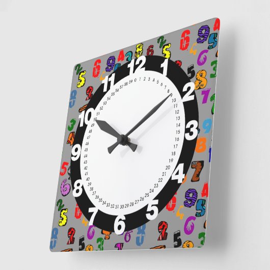 Horloge Carrée Number pattern (Angle)