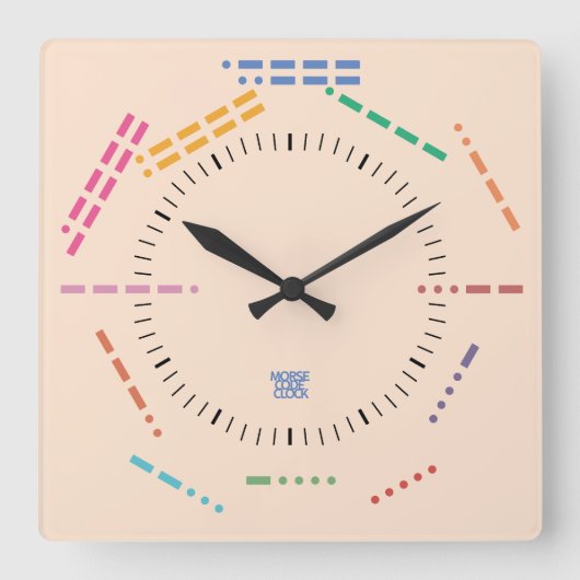 HORLOGE CARRÉE NUMBERS CODE MORSE CLOCK BY MASANSER PIXELAT (Recto)