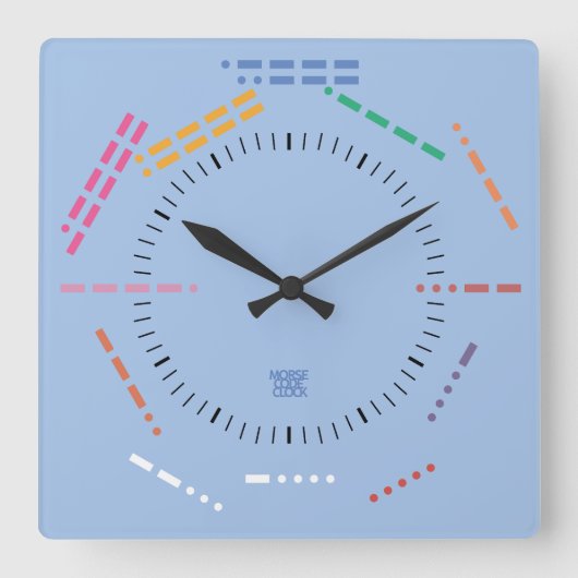 HORLOGE CARRÉE NUMBERS CODE MORSE CLOCK BY MASANSER PIXELAT (Recto)