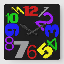 ~Numbers~ MUR HORLOGE, MULTICOLORED, PERSONNALISER