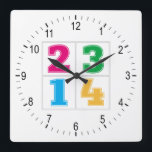 Horloge Carrée Numerical serie 1234<br><div class="desc">Numerical serie 1234</div>