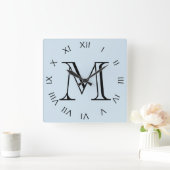 Horloge Carrée Numéro Bleu Monogram (Maison)