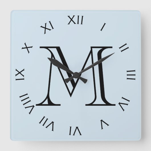 Horloge Carrée Numéro Bleu Monogram (Recto)