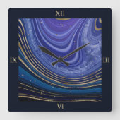 Horloge Carrée Numéro de minuit Abstrait Agate ID827 (Recto)