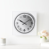 Horloge Carrée Numéro standard simple face ombragée (Maison)