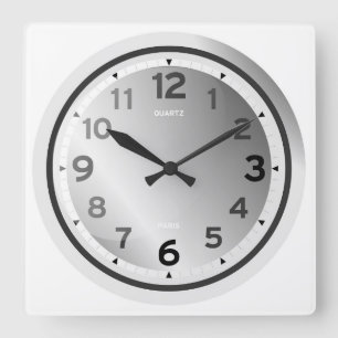 Horloge Carrée Numéro standard simple face ombragée