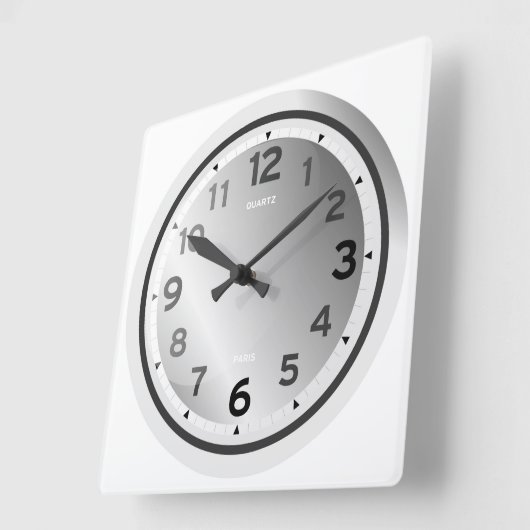 Horloge Carrée Numéro standard simple face ombragée (Angle)