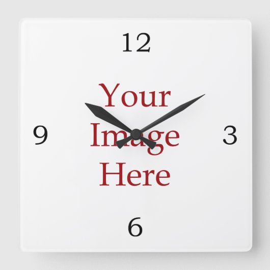 Horloge Carrée Numéros Créez votre propre (Recto)