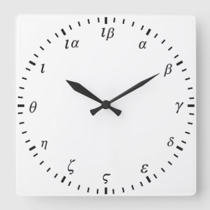 Horloge Carrée Numéros grecs 