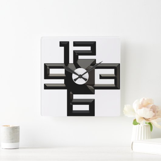 Horloge Carrée Numéros modernes (Maison)