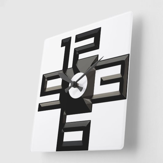 Horloge Carrée Numéros modernes (Angle)