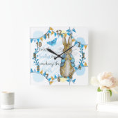 Horloge Carrée Nursery Rabbit et Bunting Clock (Maison)