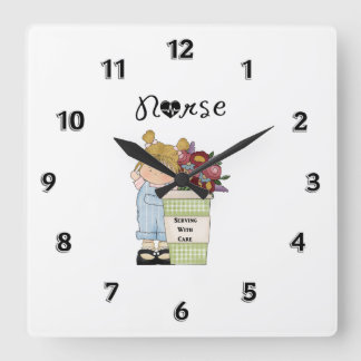 Horloge Carrée Nurses Serving