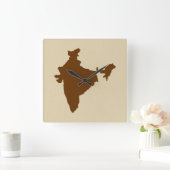 Horloge Carrée Nutmeg Spice Modes Inde (Maison)