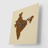 Horloge Carrée Nutmeg Spice Modes Inde (Angle)