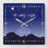 Horloge Carrée O Holy Night Square Wall Clock (Recto)