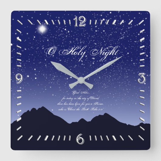 Horloge Carrée O Holy Night Square Wall Clock (Recto)