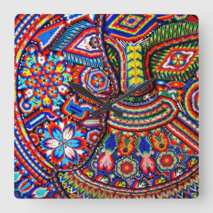 Horloge Carrée Oaxaca Mexico Mexican Mayan Tribal Art boho Travel