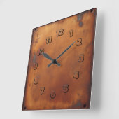Horloge Carrée objet en rouille rouge (Angle)