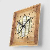 Horloge Carrée Oboe ~ 3 Dimensional ~ Folk Art Box ~ ~ (Angle)