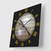 Horloge Carrée Oboe ~ Background “The Musical Planet” * ~ (Angle)