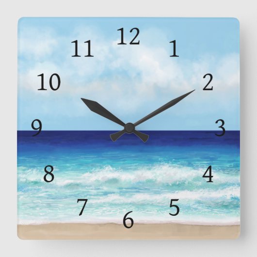 Horloge Carrée Ocean Beach Sea view (Recto)